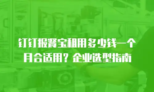 钉钉报餐宝租用多少钱一个月合适用？企业选型指南