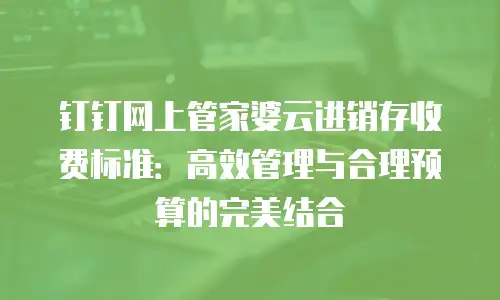 钉钉网上管家婆云进销存收费标准：高效管理与合理预算的完美结合