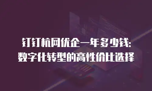 钉钉杭网优企一年多少钱：数字化转型的高性价比选择