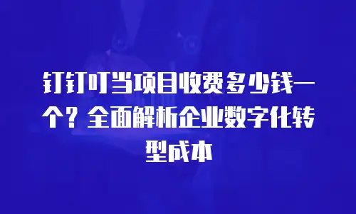 钉钉叮当项目收费多少钱一个？全面解析企业数字化转型成本
