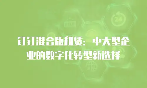 钉钉混合版租赁：中大型企业的数字化转型新选择