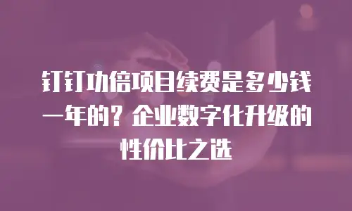 钉钉功倍项目续费是多少钱一年的？企业数字化升级的性价比之选