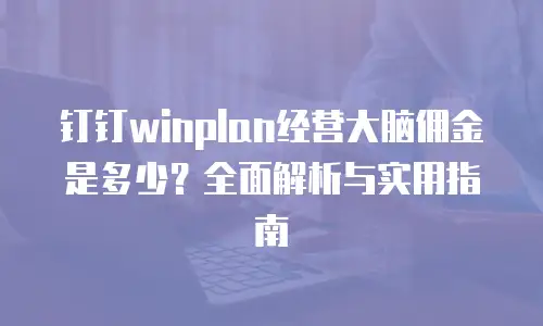 钉钉winplan经营大脑佣金是多少？全面解析与实用指南