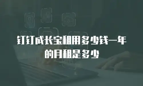 钉钉成长宝租用多少钱一年的月租是多少