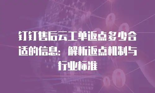 钉钉售后云工单返点多少合适的信息：解析返点机制与行业标准