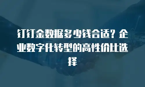 钉钉金数据多少钱合适？企业数字化转型的高性价比选择