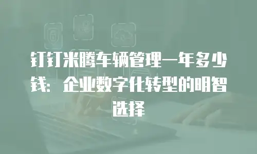 钉钉米腾车辆管理一年多少钱：企业数字化转型的明智选择