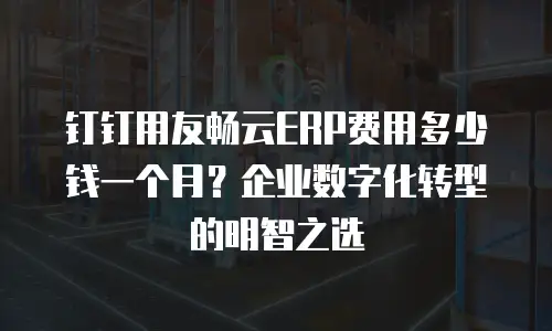 钉钉用友畅云ERP费用多少钱一个月？企业数字化转型的明智之选