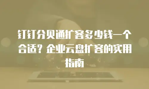 钉钉分贝通扩容多少钱一个合适？企业云盘扩容的实用指南