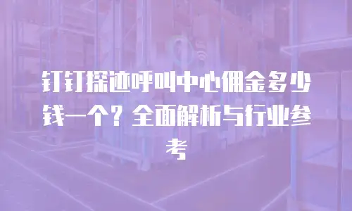 钉钉探迹呼叫中心佣金多少钱一个？全面解析与行业参考