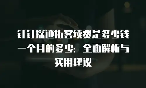 钉钉探迹拓客续费是多少钱一个月的多少：全面解析与实用建议