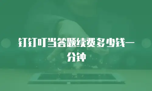 钉钉叮当答题续费多少钱一分钟