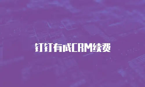 钉钉有成CRM续费