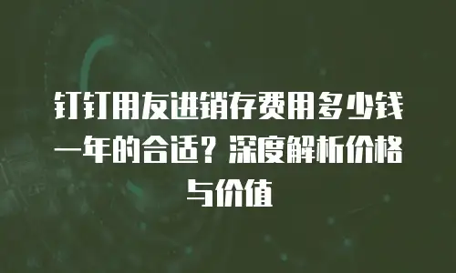 钉钉用友进销存费用多少钱一年的合适？深度解析价格与价值