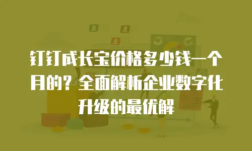 钉钉成长宝价格多少钱一个月的？全面解析企业数字化升级的最优解