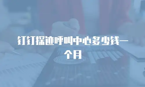 钉钉探迹呼叫中心多少钱一个月