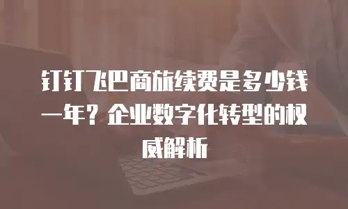 钉钉飞巴商旅续费是多少钱一年？企业数字化转型的权威解析