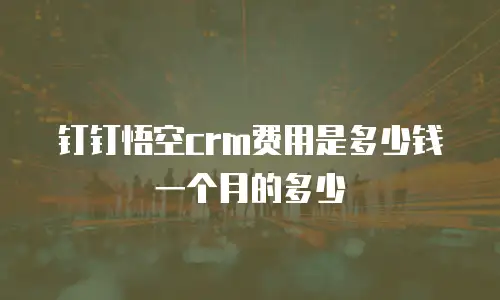 钉钉悟空crm费用是多少钱一个月的多少