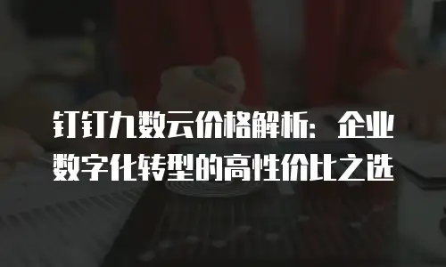 钉钉九数云价格解析：企业数字化转型的高性价比之选