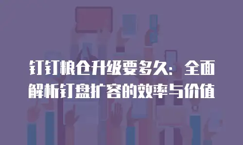 钉钉粮仓升级要多久：全面解析钉盘扩容的效率与价值