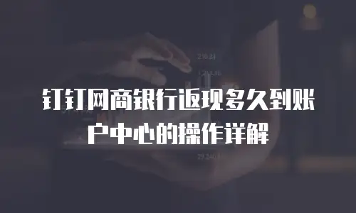钉钉网商银行返现多久到账户中心的操作详解