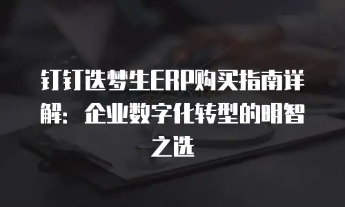 钉钉迭梦生ERP购买指南详解：企业数字化转型的明智之选