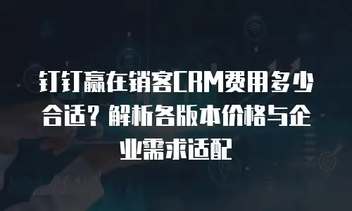 钉钉赢在销客CRM费用多少合适？解析各版本价格与企业需求适配
