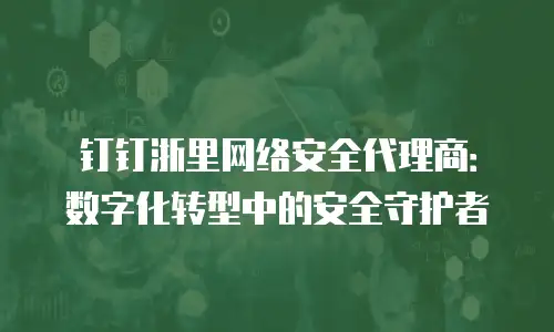 钉钉浙里网络安全代理商：数字化转型中的安全守护者