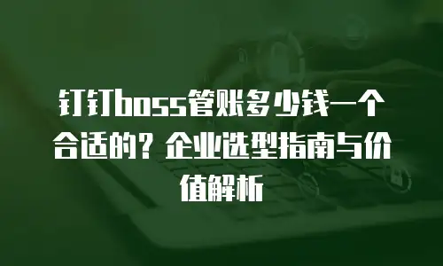 钉钉boss管账多少钱一个合适的？企业选型指南与价值解析