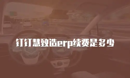 钉钉慧致造erp续费是多少