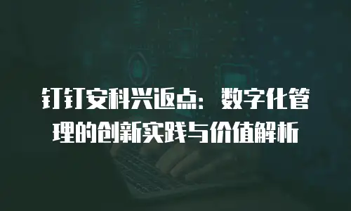 钉钉安科兴返点：数字化管理的创新实践与价值解析