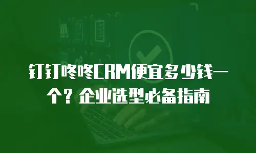 钉钉咚咚CRM便宜多少钱一个？企业选型必备指南