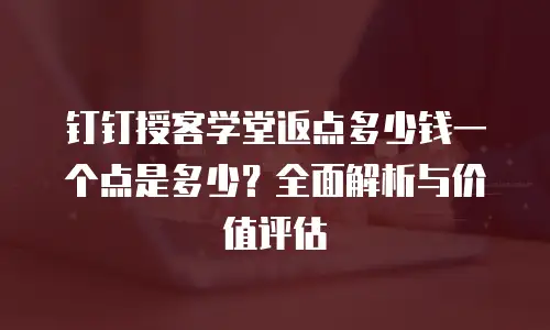 钉钉授客学堂返点多少钱一个点是多少？全面解析与价值评估