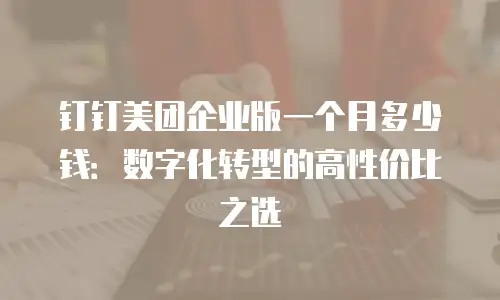 钉钉美团企业版一个月多少钱：数字化转型的高性价比之选