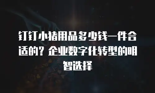 钉钉小猪用品多少钱一件合适的？企业数字化转型的明智选择