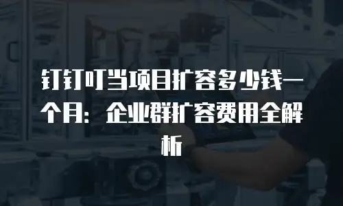 钉钉叮当项目扩容多少钱一个月：企业群扩容费用全解析