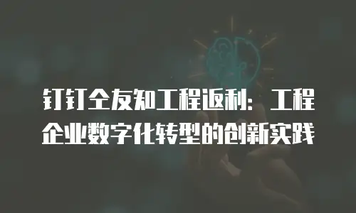 钉钉仝友知工程返利：工程企业数字化转型的创新实践