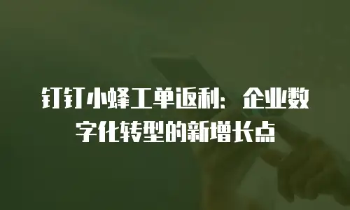钉钉小蜂工单返利：企业数字化转型的新增长点