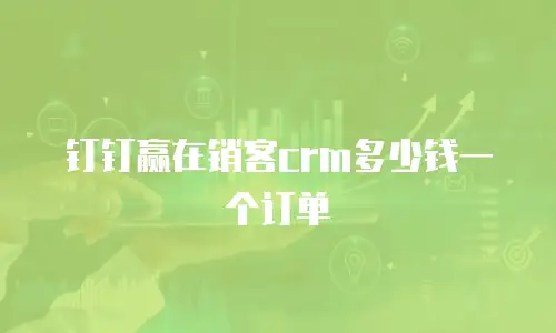钉钉赢在销客crm多少钱一个订单