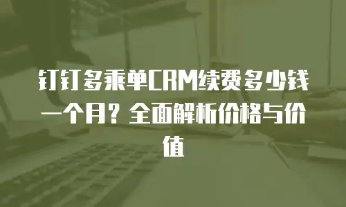 钉钉多乘单CRM续费多少钱一个月？全面解析价格与价值