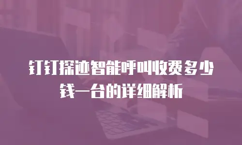 钉钉探迹智能呼叫收费多少钱一台的详细解析