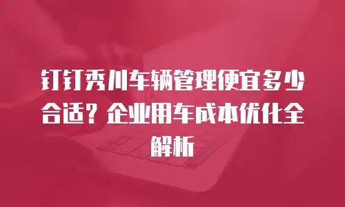 钉钉秀川车辆管理便宜多少合适？企业用车成本优化全解析