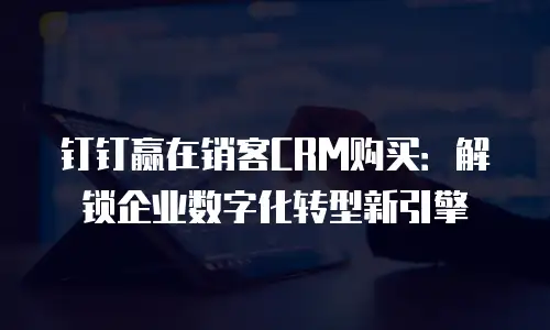 钉钉赢在销客CRM购买：解锁企业数字化转型新引擎