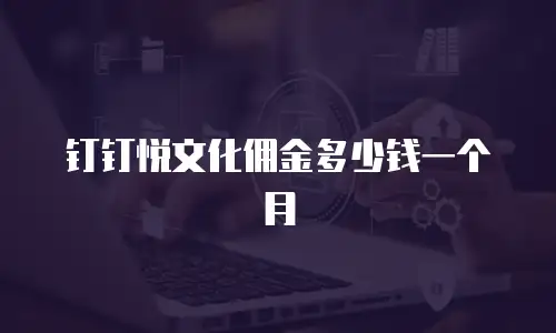 钉钉悦文化佣金多少钱一个月