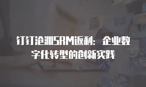 钉钉沧渊SRM返利：企业数字化转型的创新实践