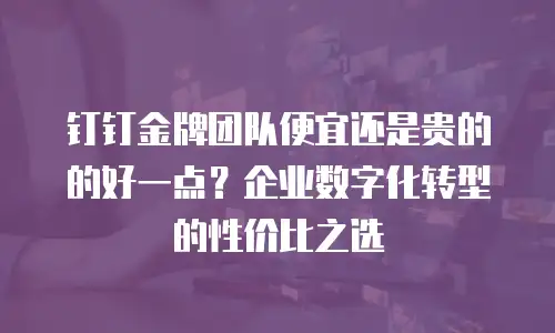 钉钉金牌团队便宜还是贵的的好一点？企业数字化转型的性价比之选