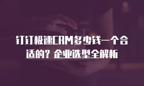 钉钉极速CRM多少钱一个合适的？企业选型全解析