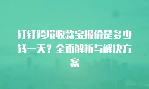 钉钉跨境收款宝报价是多少钱一天？全面解析与解决方案
