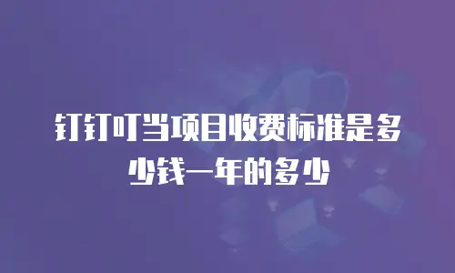 钉钉叮当项目收费标准是多少钱一年的多少