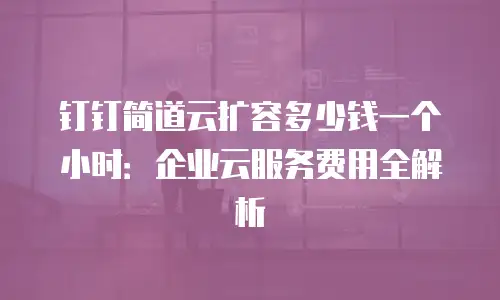 钉钉简道云扩容多少钱一个小时：企业云服务费用全解析
